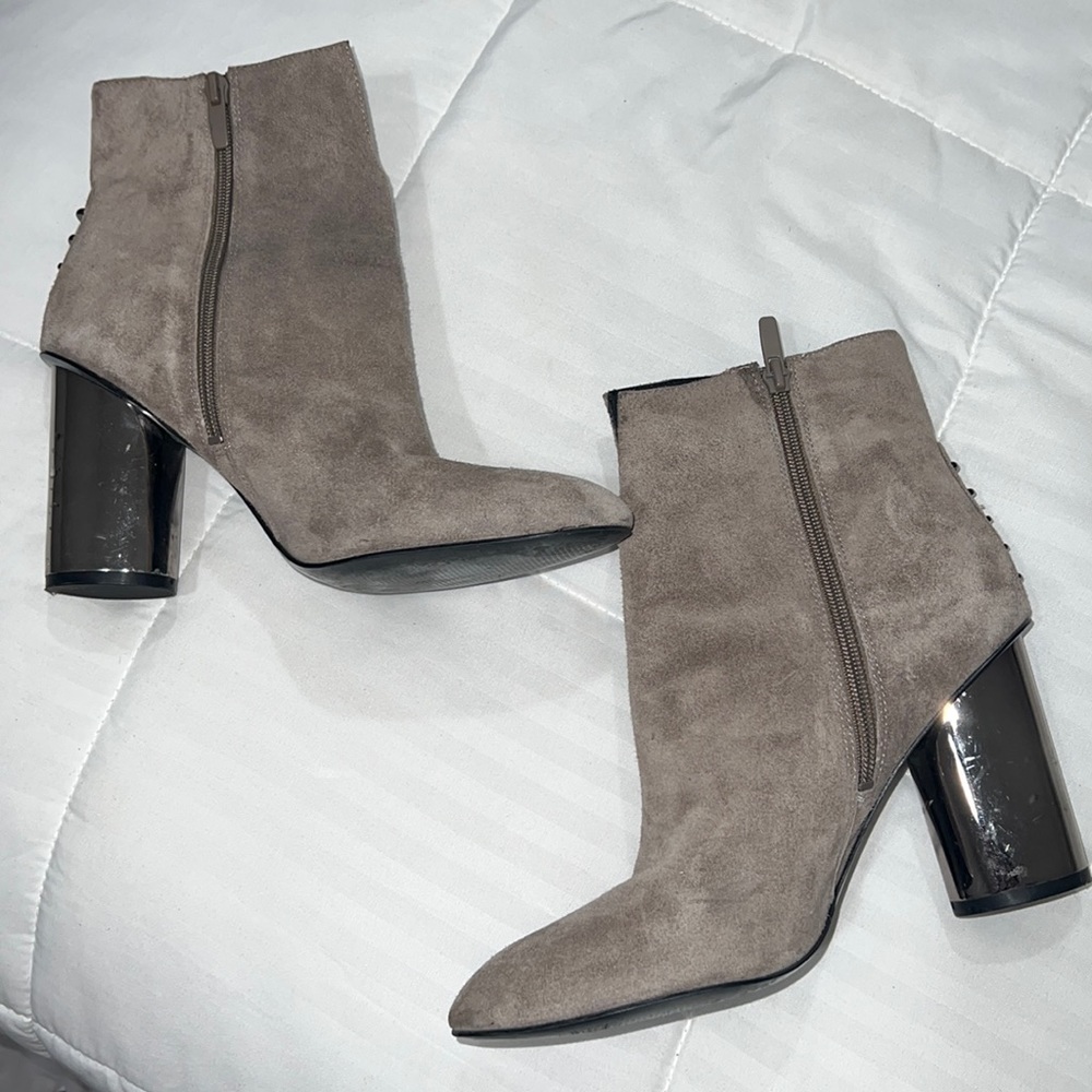 Grey ankle booties